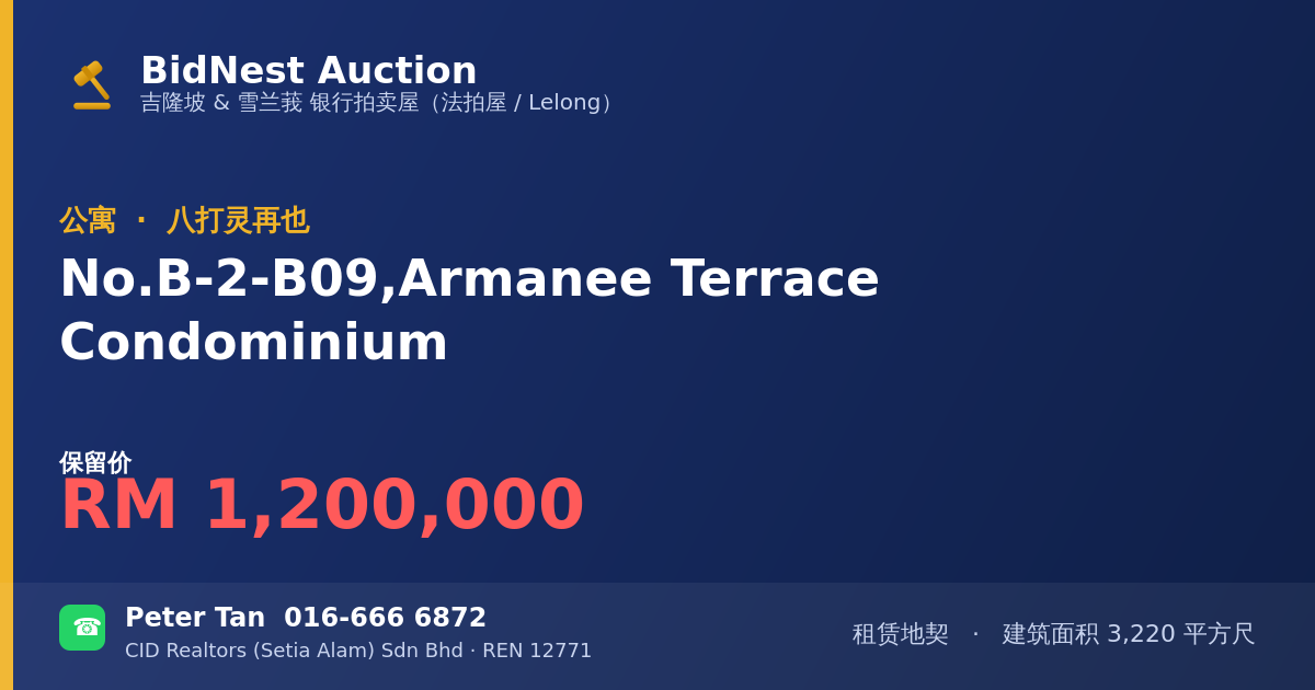 公寓 · No. B-2-B09, Armanee Terrace Condominium