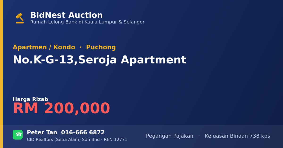 Apartmen / Kondo · No. K-G-13, Seroja Apartment