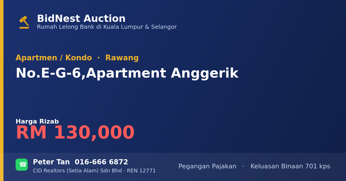 Apartmen / Kondo · No. E-G-6, Apartment Anggerik