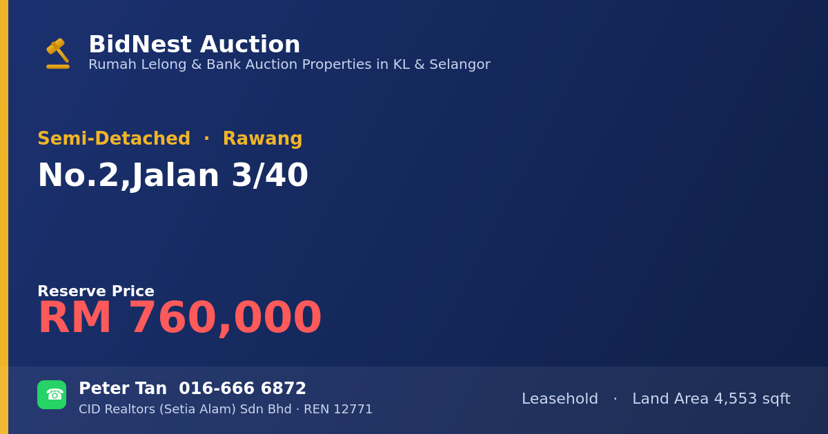 Semi-Detached · No. 2, Jalan 3/40