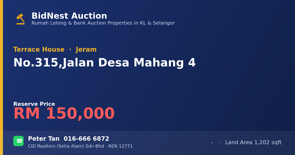 Terrace House · No. 315, Jalan Desa Mahang 4