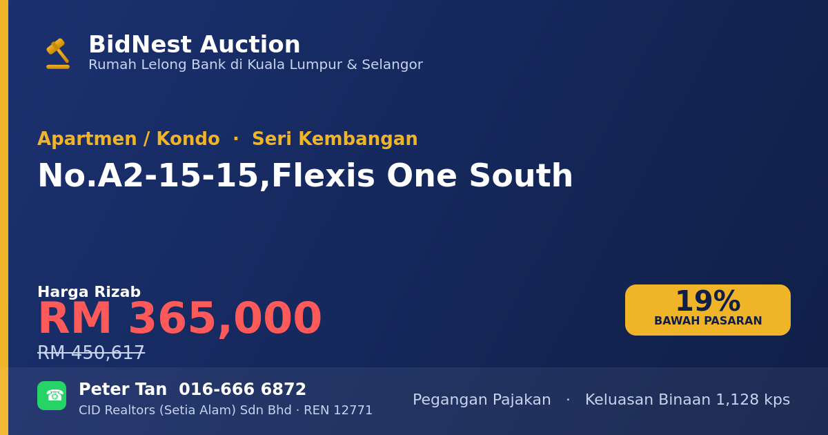 Apartmen / Kondo · No. A2-15-15, Flexis One South