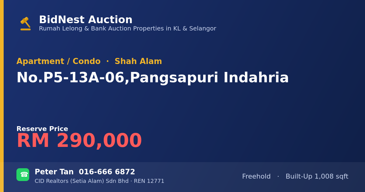 Apartment / Condo · No. P5-13A-06, Pangsapuri Indahria