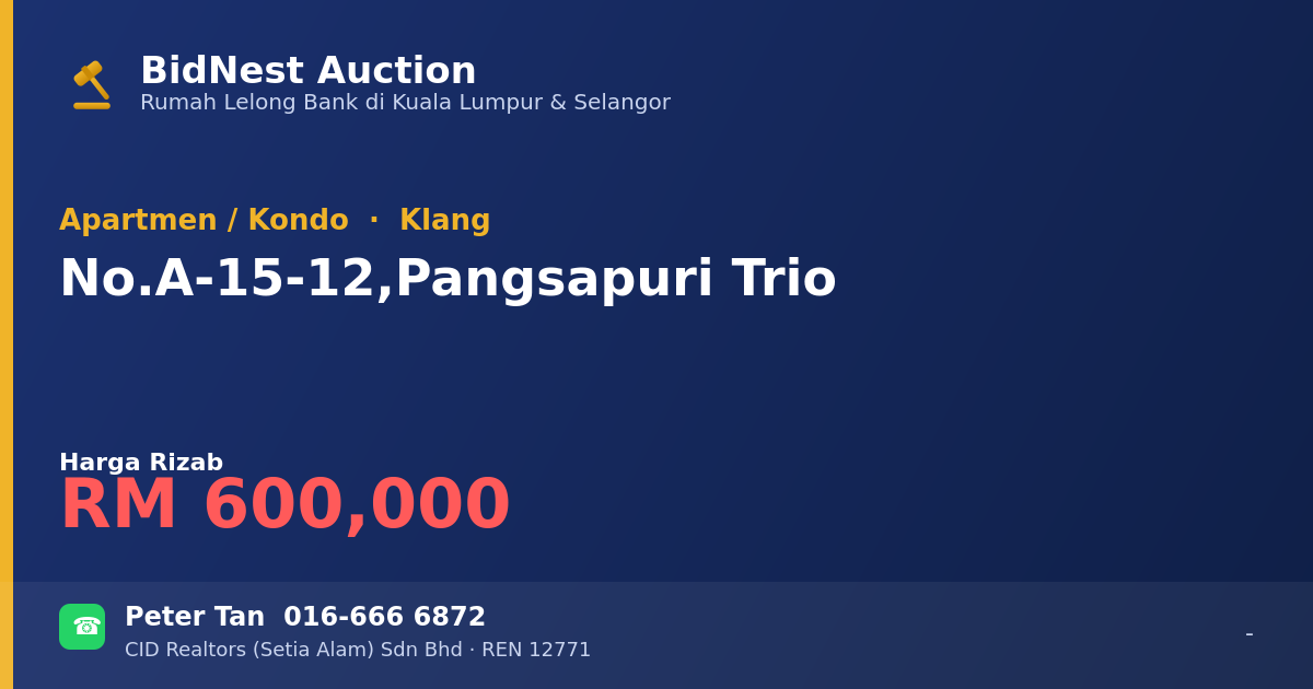 Apartmen / Kondo · No. A-15-12, Pangsapuri Trio