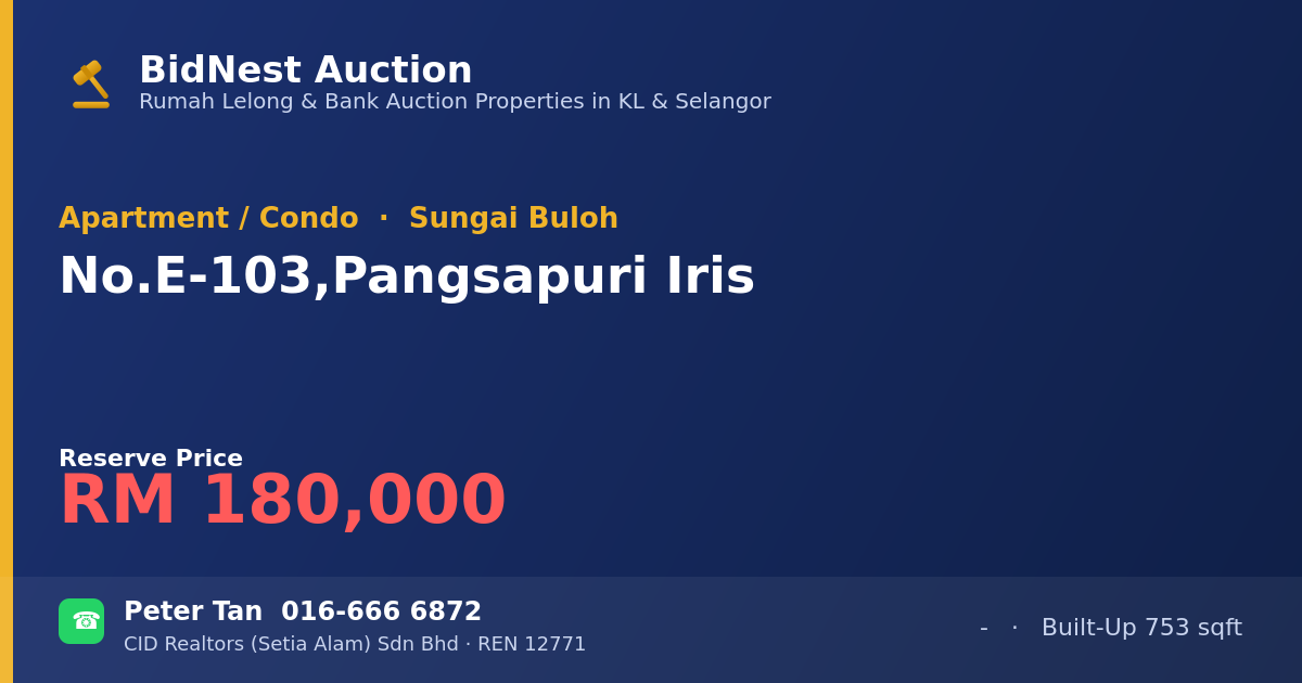 Apartment / Condo · No. E-103, Pangsapuri Iris