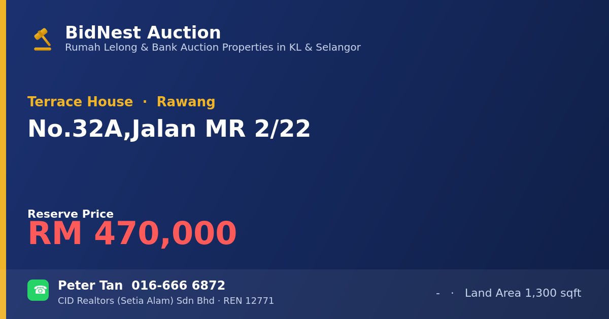 Terrace House · No. 32A, Jalan MR 2/22