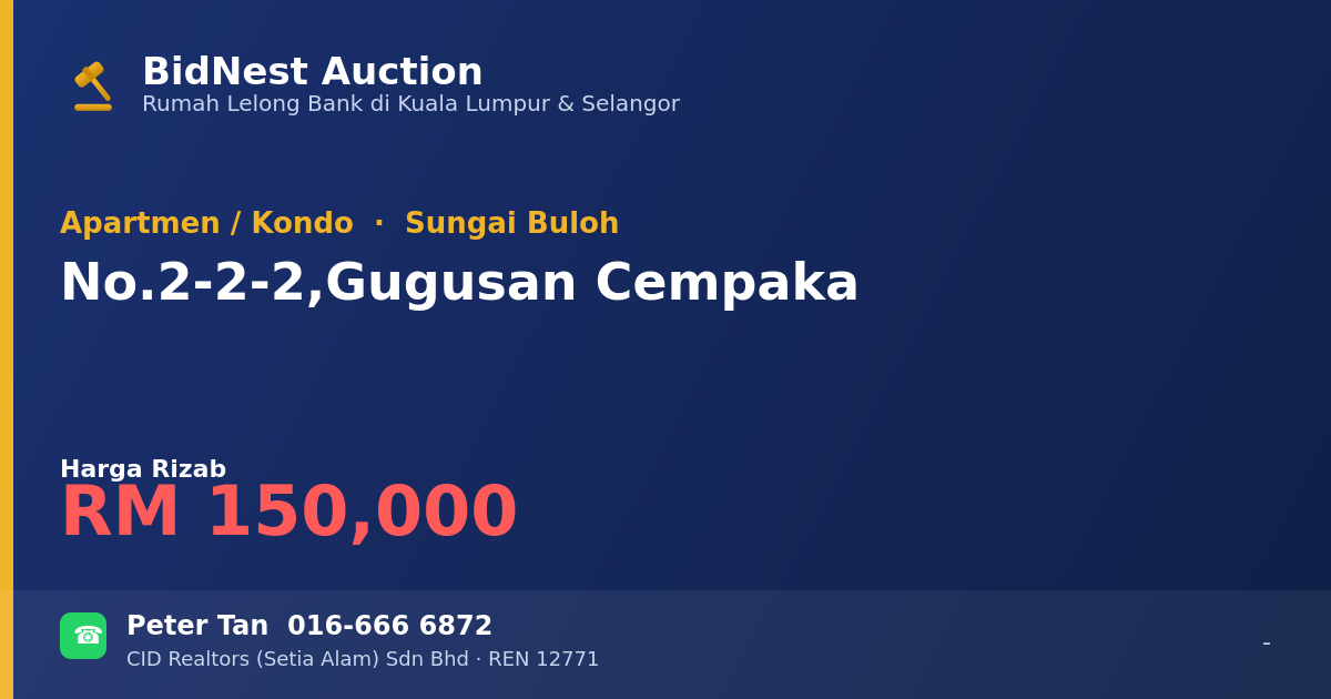 Apartmen / Kondo · No. 2-2-2, Gugusan Cempaka