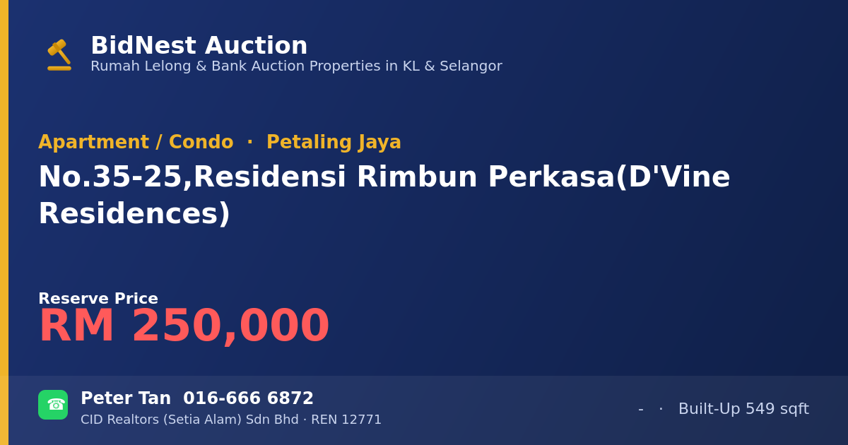 Apartment / Condo · No. 35-25, Residensi Rimbun Perkasa (D'Vine Residences)
