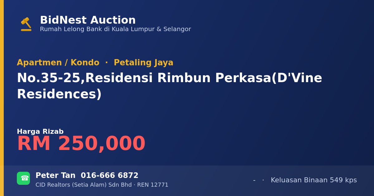 Apartmen / Kondo · No. 35-25, Residensi Rimbun Perkasa (D'Vine Residences)