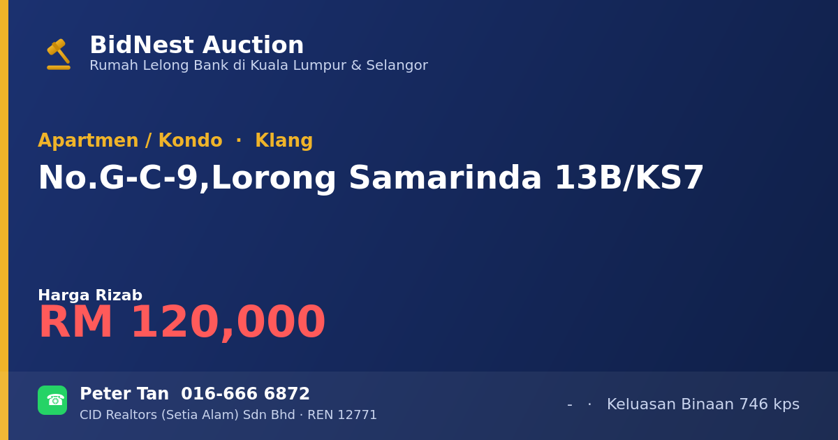 Apartmen / Kondo · No. G-C-9, Lorong Samarinda 13B/KS7