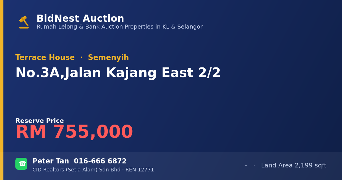 Terrace House · No. 3A, Jalan Kajang East 2/2