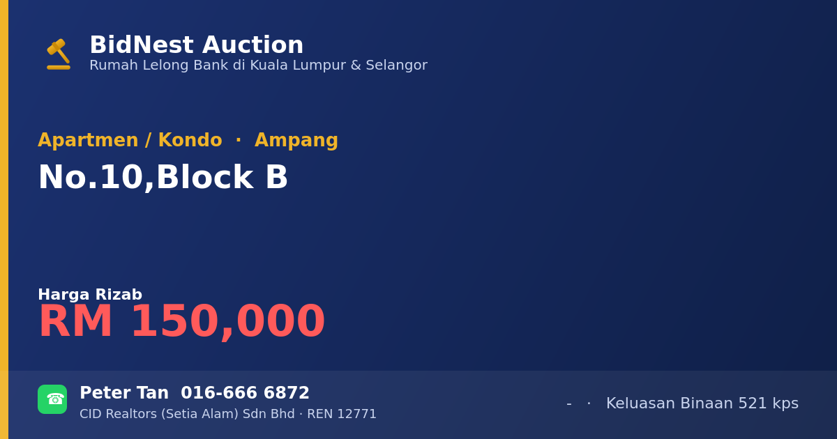 Apartmen / Kondo · No. 10, Block B