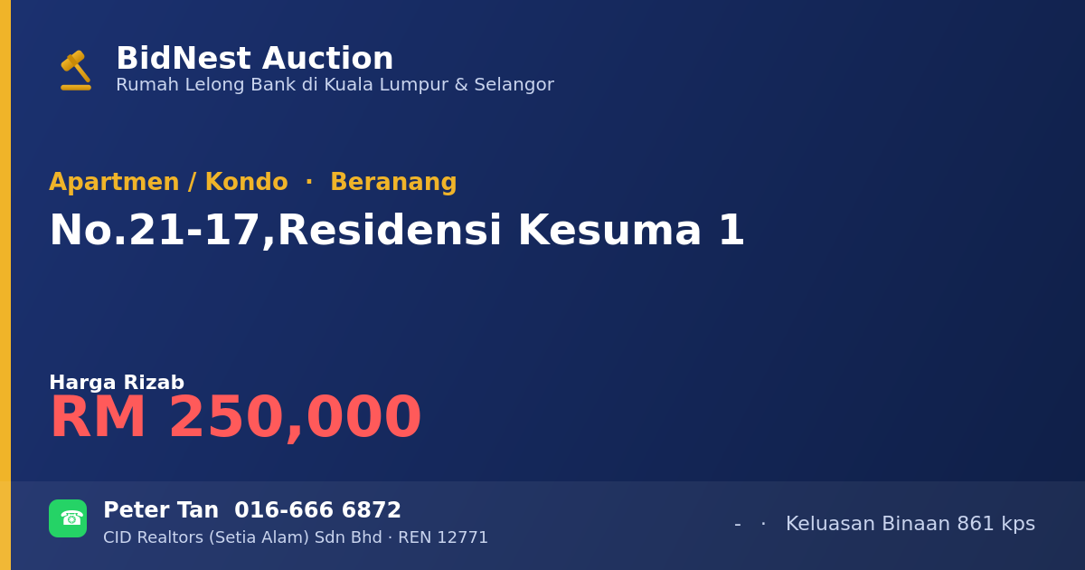 Apartmen / Kondo · No. 21-17, Residensi Kesuma 1