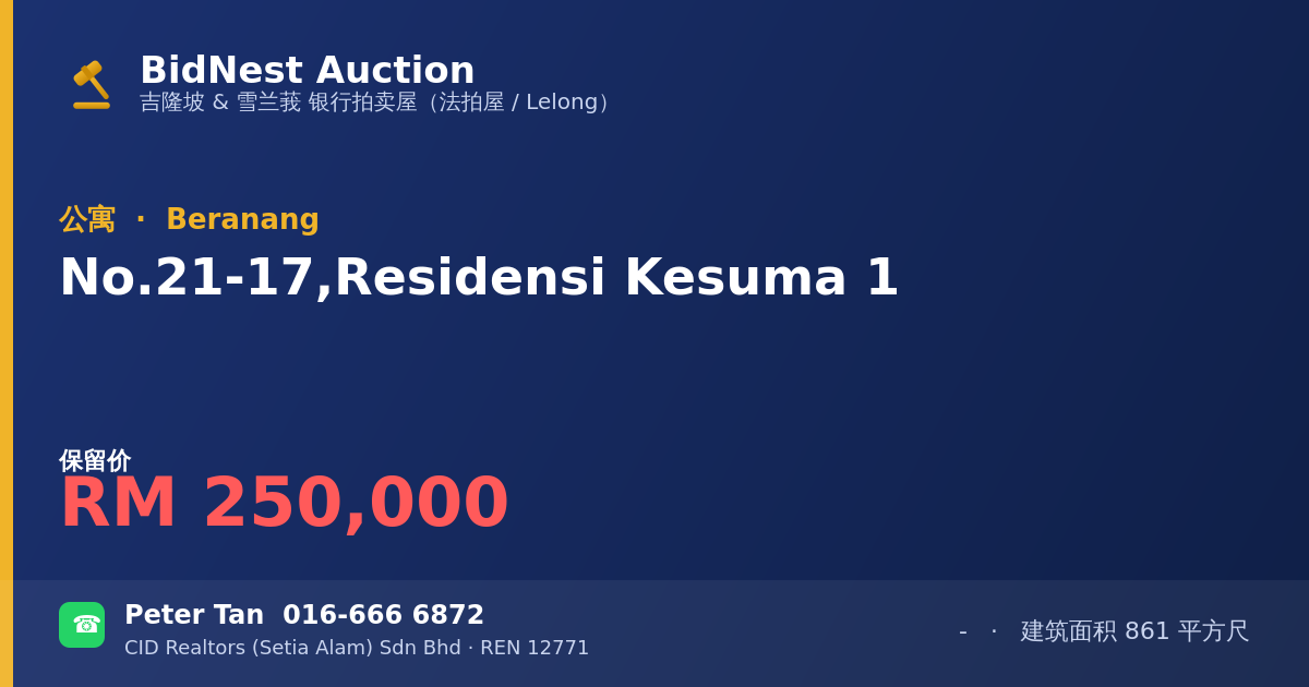 公寓 · No. 21-17, Residensi Kesuma 1