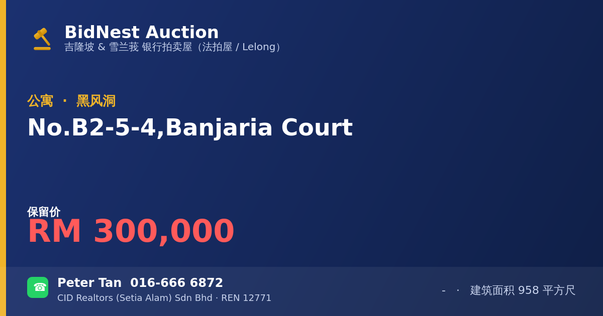 公寓 · No. B2-5-4, Banjaria Court