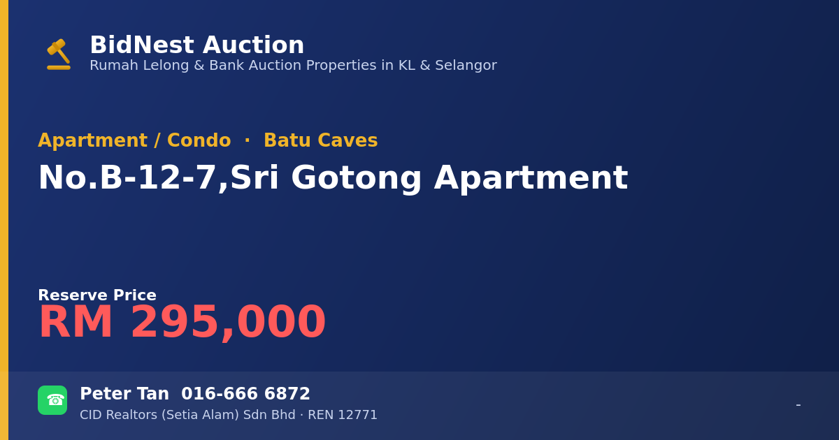 Apartment / Condo · No. B-12-7, Sri Gotong Apartment