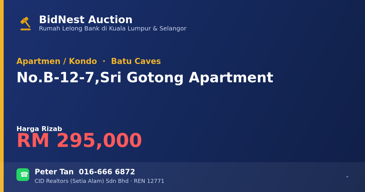 Apartmen / Kondo · No. B-12-7, Sri Gotong Apartment