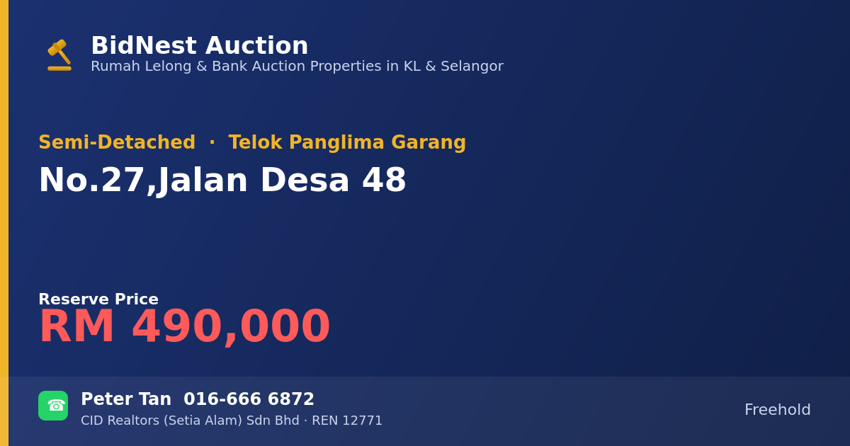 Semi-Detached · No. 27, Jalan Desa 48