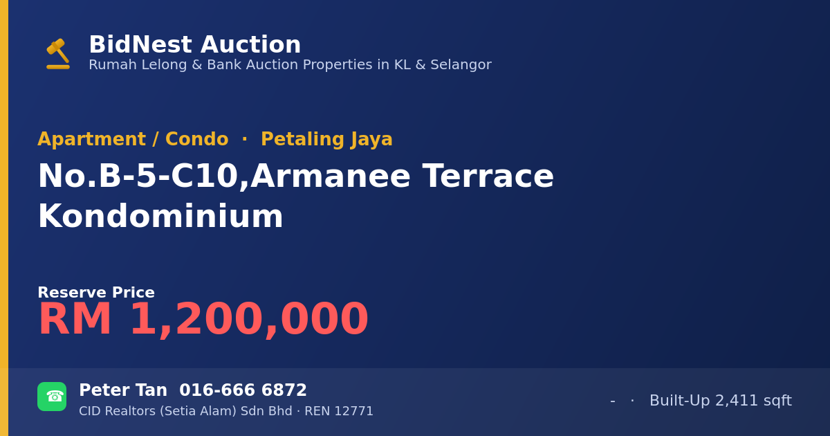 Apartment / Condo · No. B-5-C10, Armanee Terrace Kondominium
