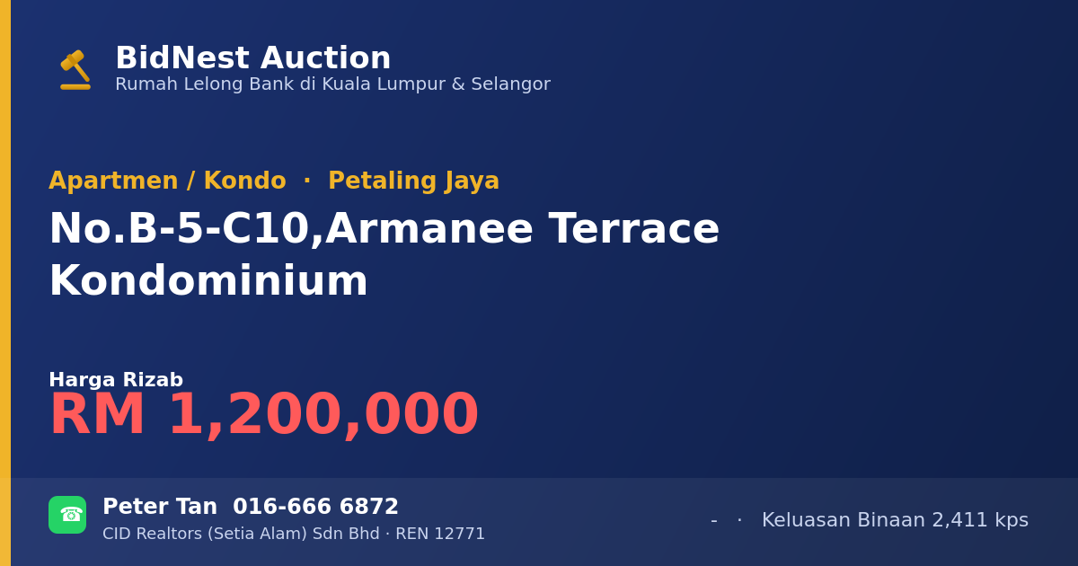 Apartmen / Kondo · No. B-5-C10, Armanee Terrace Kondominium