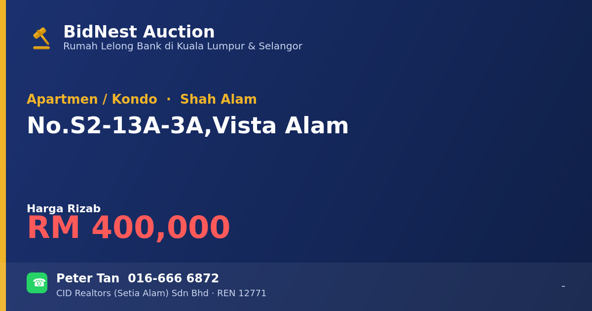 Apartmen / Kondo · No. S2-13A-3A, Vista Alam