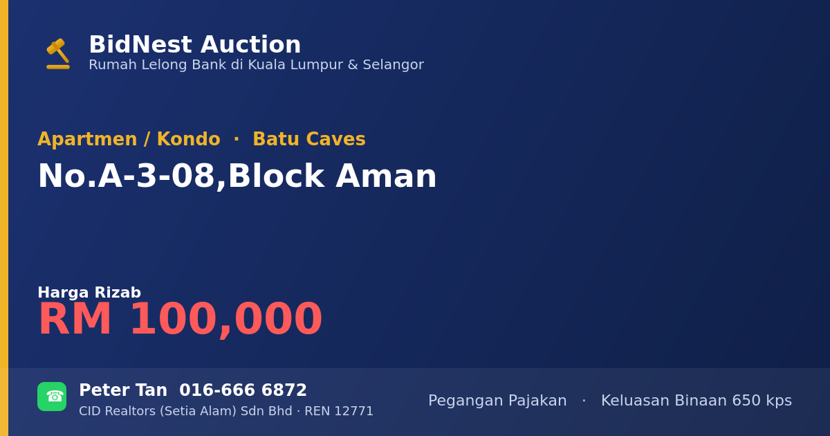 Apartmen / Kondo · No. A-3-08, Block Aman