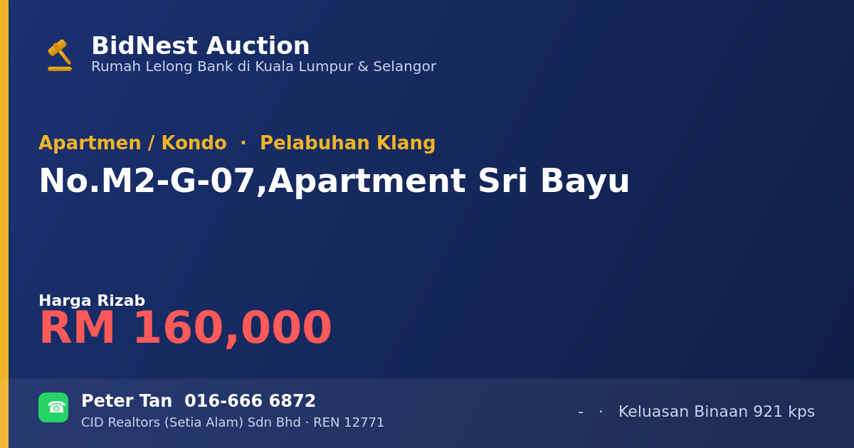 Apartmen / Kondo · No. M2-G-07, Apartment Sri Bayu
