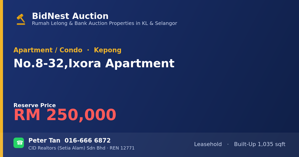 Apartment / Condo · No. 8-32, Ixora Apartment