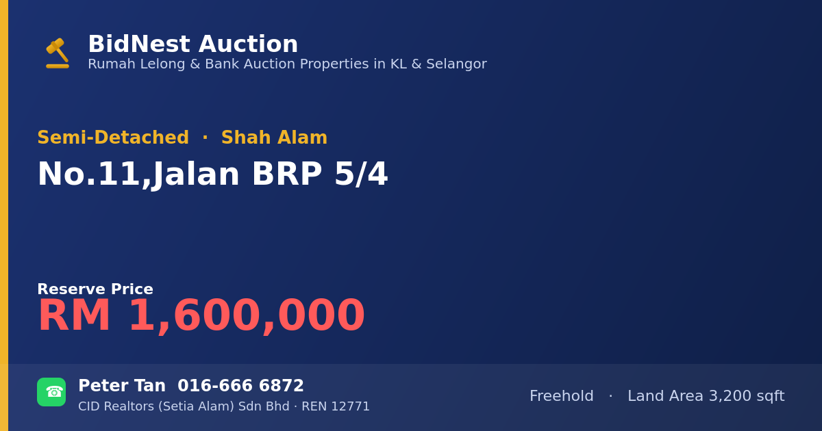 Semi-Detached · No. 11, Jalan BRP 5/4