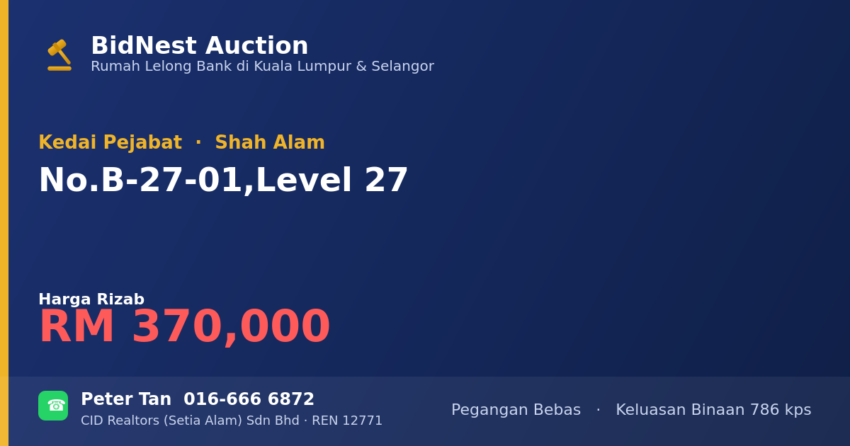 Kedai Pejabat · No. B-27-01, Level 27
