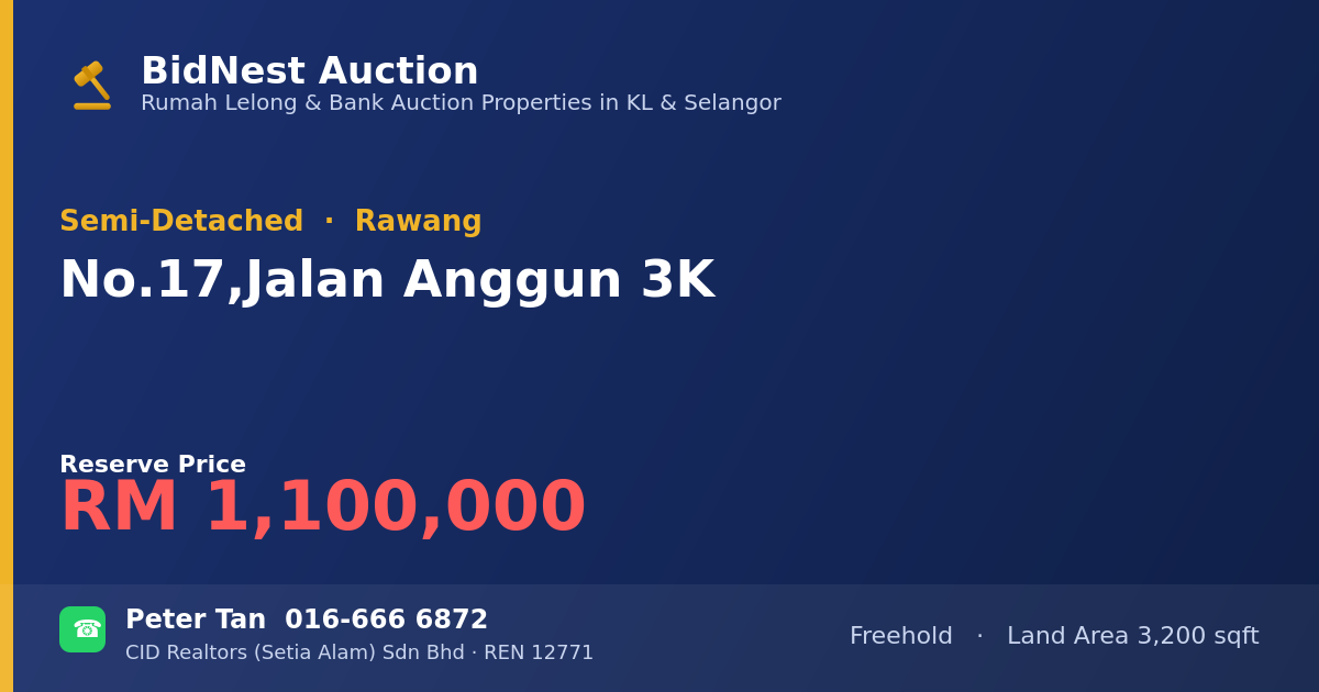 Semi-Detached · No. 17, Jalan Anggun 3K