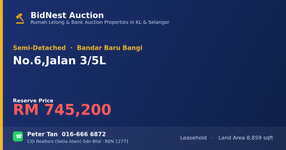 Semi-Detached · No. 6, Jalan 3/5L