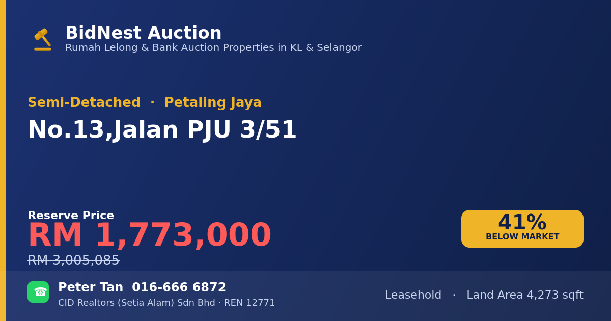 Semi-Detached · No. 13, Jalan PJU 3/51