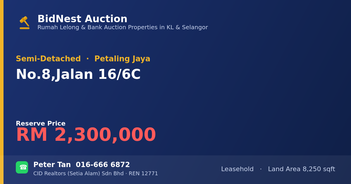 Semi-Detached · No. 8, Jalan 16/6C