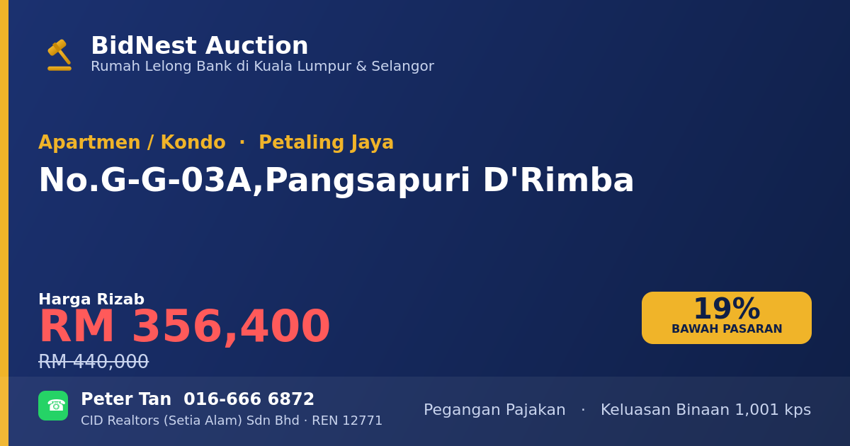 Apartmen / Kondo · No. G-G-03A, Pangsapuri D'Rimba