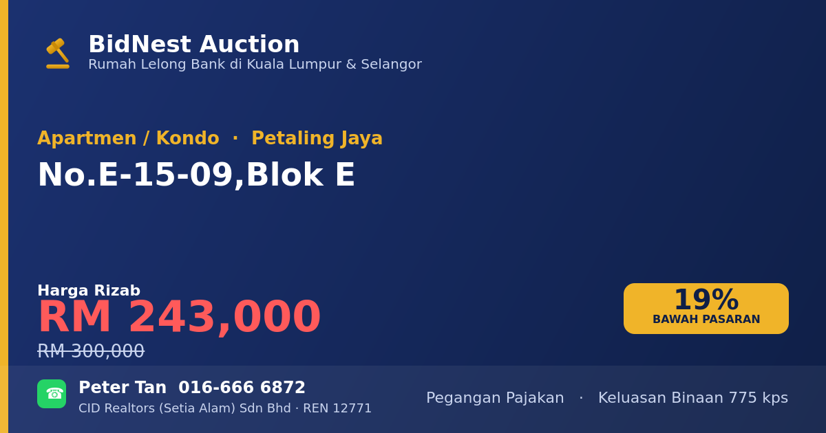 Apartmen / Kondo · No. E-15-09, Blok E