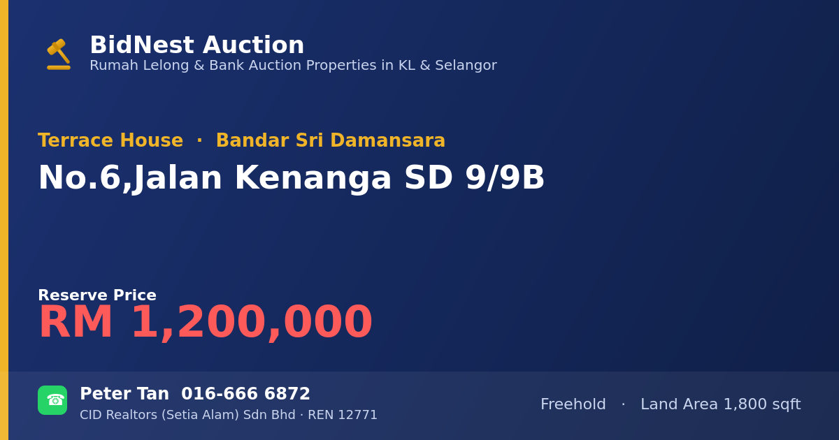 Terrace House · No. 6, Jalan Kenanga SD 9/9B