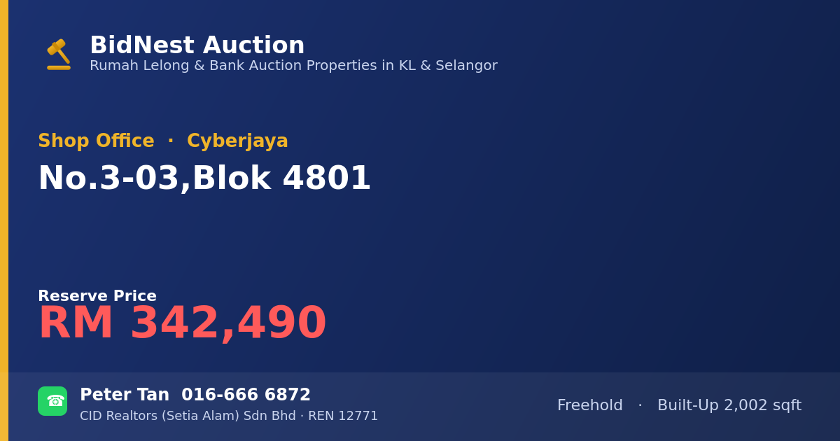 Shop Office · No. 3-03, Blok 4801
