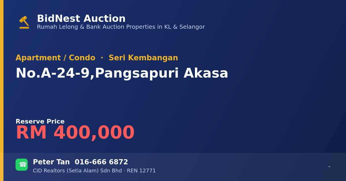 Apartment / Condo · No. A-24-9, Pangsapuri Akasa