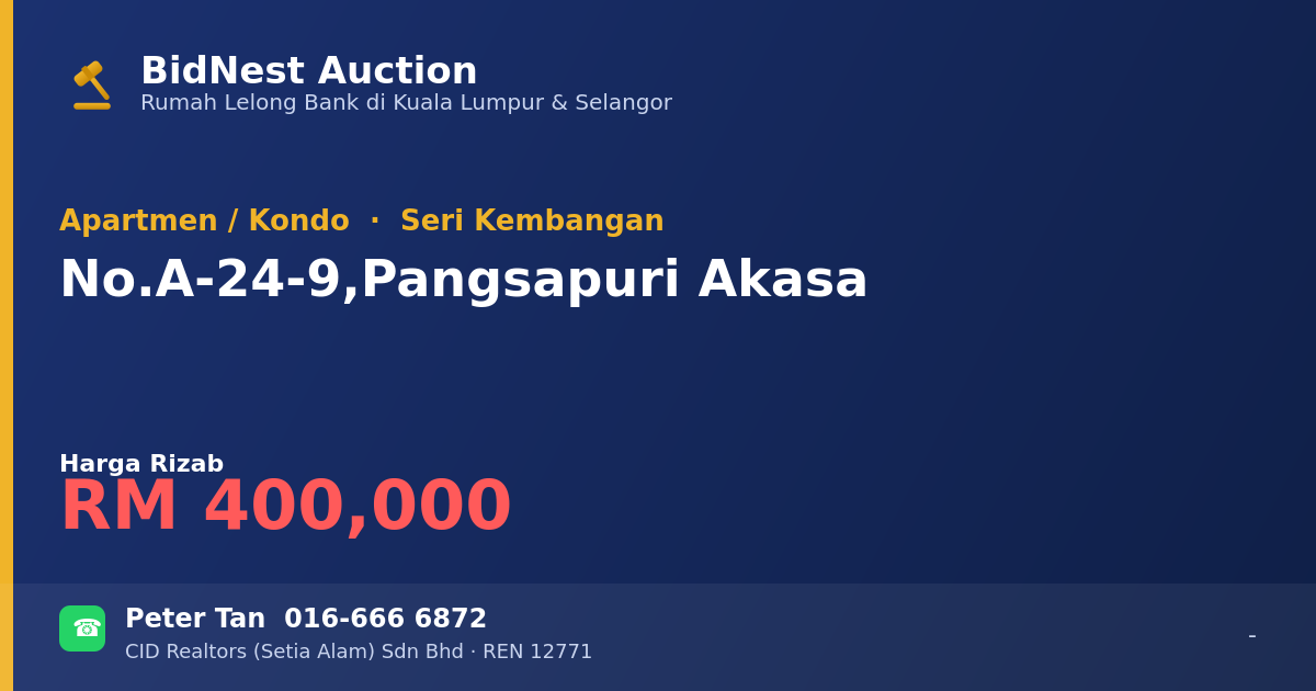 Apartmen / Kondo · No. A-24-9, Pangsapuri Akasa