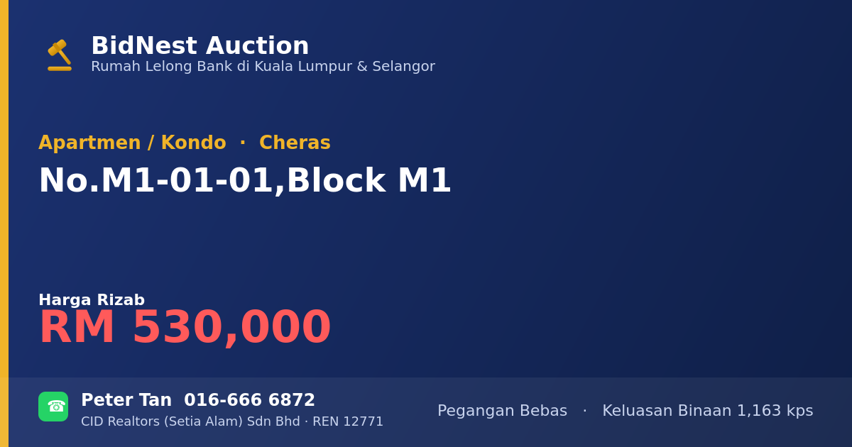 Apartmen / Kondo · No. M1-01-01, Block M1