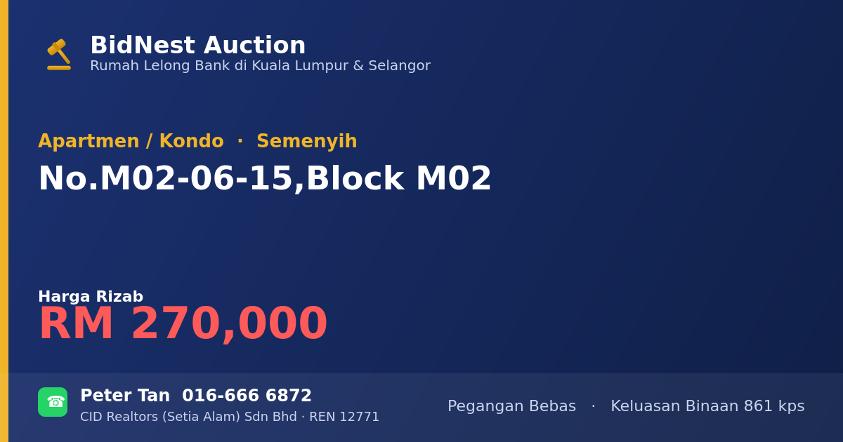 Apartmen / Kondo · No. M02-06-15, Block M02