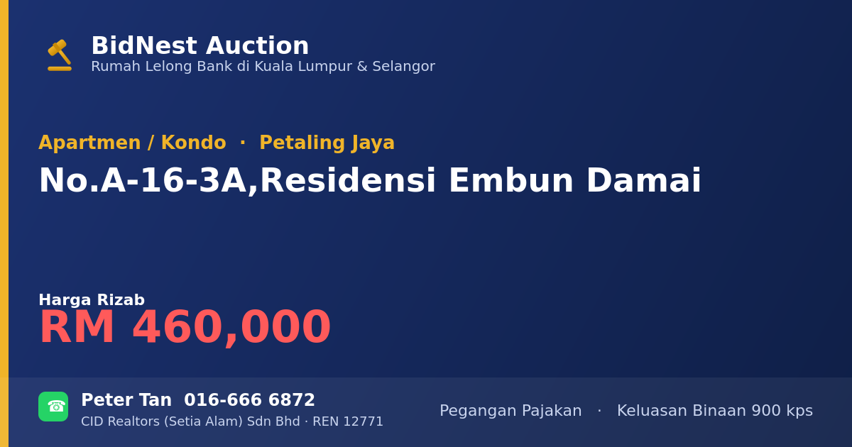 Apartmen / Kondo · No. A-16-3A, Residensi Embun Damai