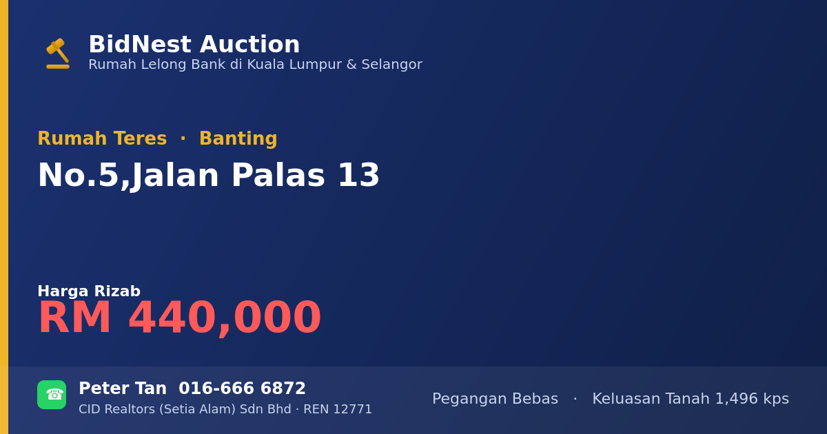 Rumah Teres · No. 5, Jalan Palas 13