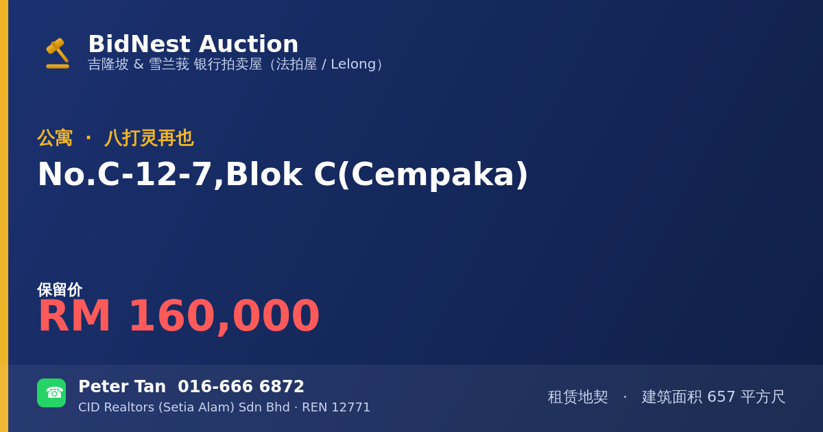 公寓 · No. C-12-7, Blok C (Cempaka)