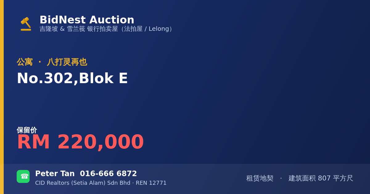 公寓 · No. 302, Blok E