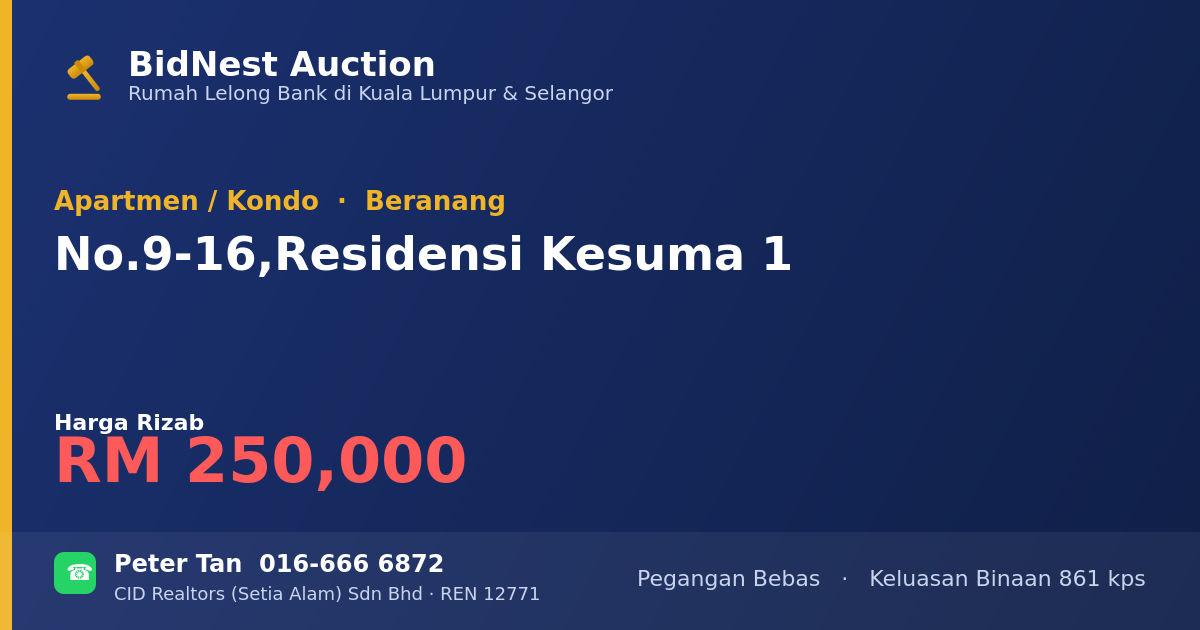 Apartmen / Kondo · No. 9-16, Residensi Kesuma 1