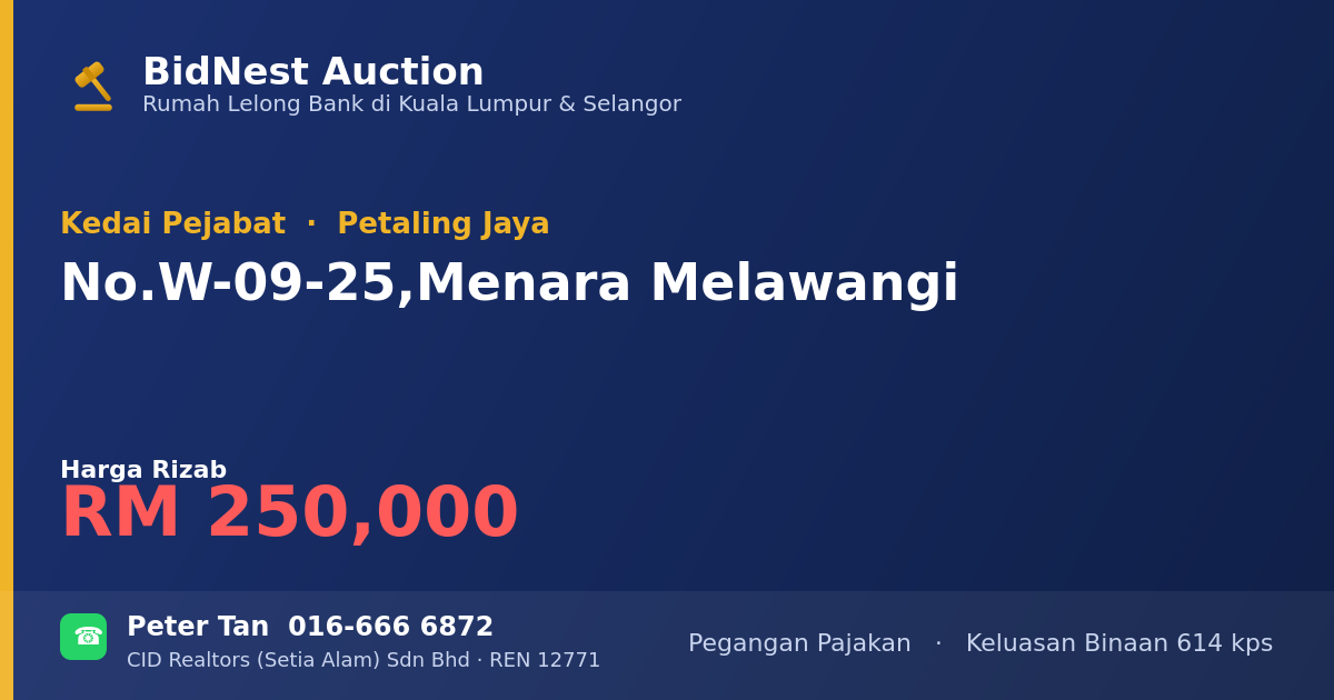 Kedai Pejabat · No. W-09-25, Menara Melawangi