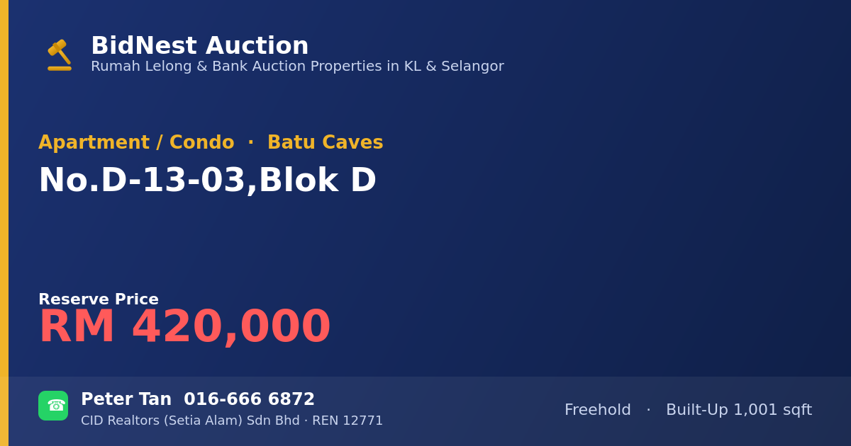 Apartment / Condo · No. D-13-03, Blok D