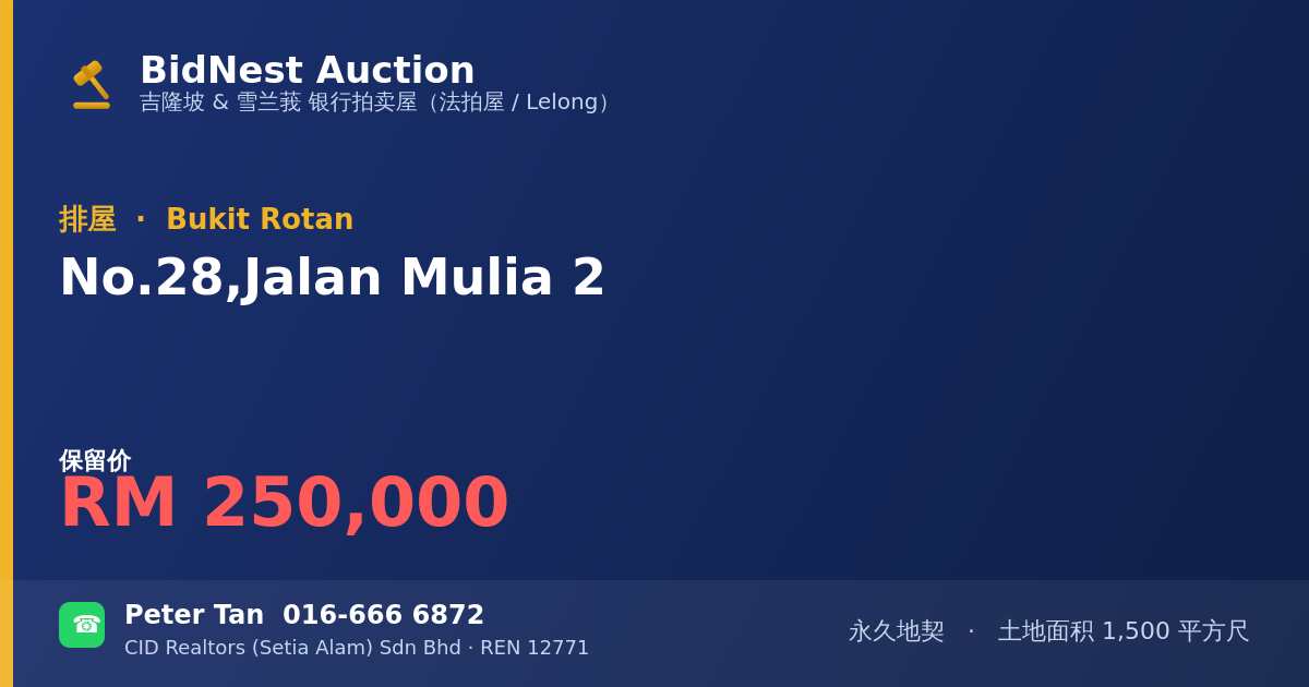 排屋 · No. 28, Jalan Mulia 2